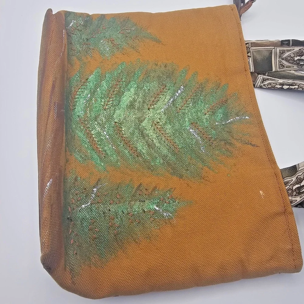 SBA‎ Designs Weareable Art Shoulder Brown Handbag with Tree Motif Boho